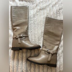 Lucky Brand Maltet tall buckle riding boots gray leather